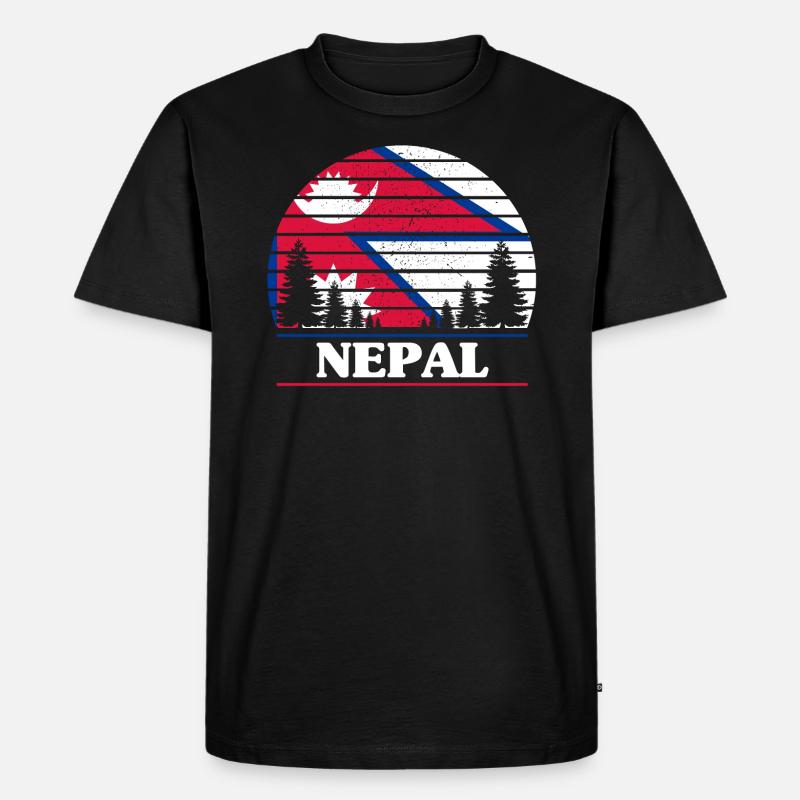 Nepal - Männer Premium Bio T-Shirt - Schwarz