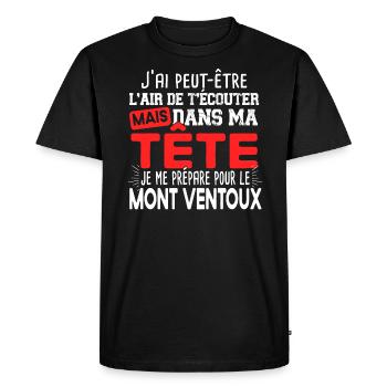 Mont Ventoux 2022 Cycliste Montagne Randonnée - T-shirt Premium bio Homme - noir - Devant - Nico (187cm)