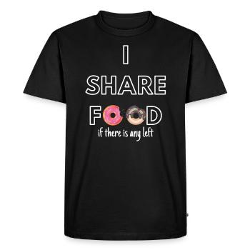 JE PARTAGE DE LA NOURRITURE - T-shirt Premium bio Homme - noir - Devant - Nico (187cm)