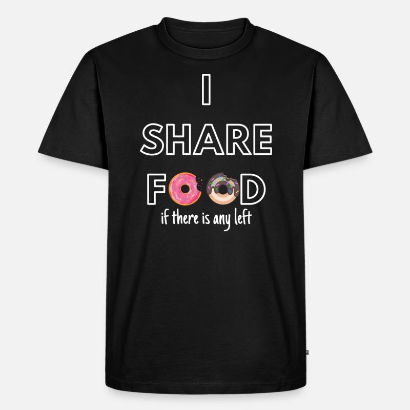 ICH TEILE ESSEN - Männer Premium Bio T-Shirt - Schwarz
