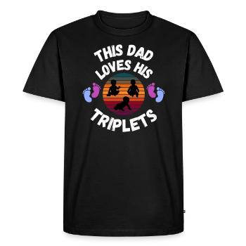 Les triplés de papa - T-shirt Premium bio Homme - noir - Devant - Nico (187cm)