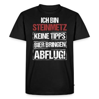I'm a stonemason - bring beer and take off - Men's Premium Organic T-Shirt - black - Front - Nico (187cm)