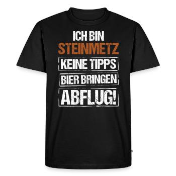 I'm a stonemason - bring beer and take off - Men's Premium Organic T-Shirt - black - Front - Nico (187cm)