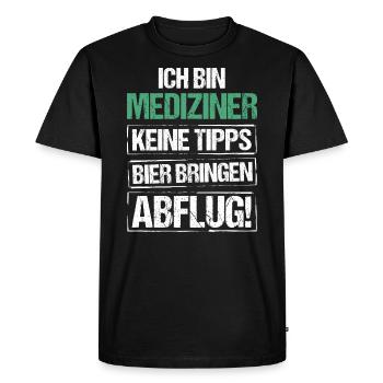 Je suis médecin - apporte de la bière et décolle - T-shirt Premium bio Homme - noir - Devant - Nico (187cm)