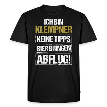 Je suis plombier - apporte de la bière et décolle - T-shirt Premium bio Homme - noir - Devant - Nico (187cm)