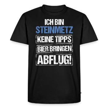 I'm a stonemason - bring beer and take off - Men's Premium Organic T-Shirt - black - Front - Nico (187cm)