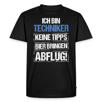 I'm a technician - bring beer and take off - Men's Premium Organic T-Shirt - black - Front - Nico (187cm)