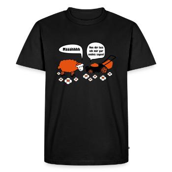 Moutons et tondeuse à gazon - T-shirt Premium bio Homme - noir - Devant - Nico (187cm)