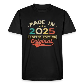 Made in 2025 | Limited Edition 2025 | Original - Men's Premium Organic T-Shirt - black - Front - Nico (187cm)