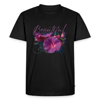 Beautiful Cybele Flowers - Men's Premium Organic T-Shirt - black - Front - Nico (187cm)
