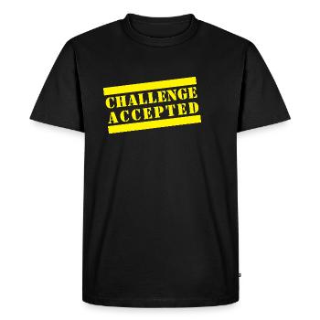 CHALLENGE ACCEPTED - Men's Premium Organic T-Shirt - black - Front - Nico (187cm)