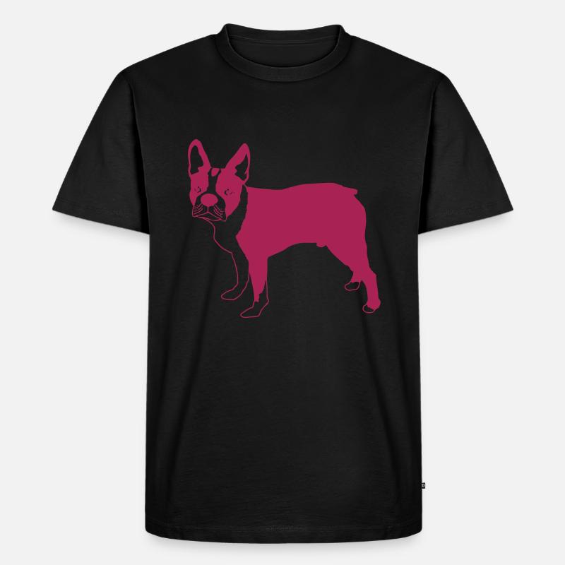 Boston terrier de - Männer Premium Bio T-Shirt - Schwarz