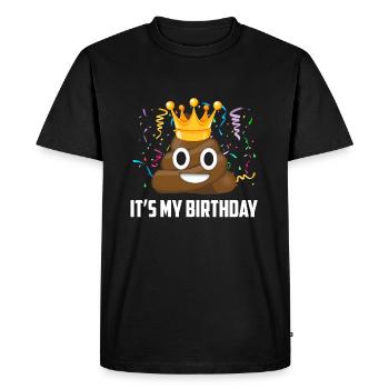 Its My Birthday Poop Emoticon - T-shirt Premium bio Homme - noir - Devant - Nico (187cm)