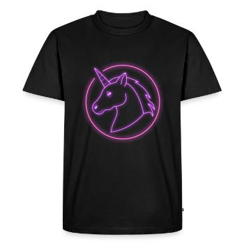 Neon Licorne - T-shirt Premium bio Homme - noir - Devant - Nico (187cm)