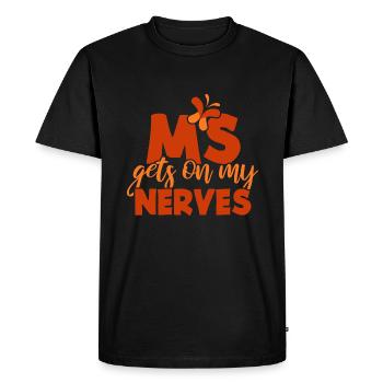 MS gets on my Nerves - Men's Premium Organic T-Shirt - black - Front - Nico (187cm)