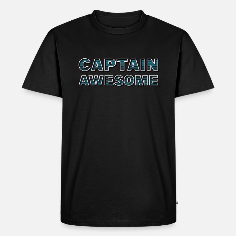 CAPTAIN AWESOME - Männer Premium Bio T-Shirt - Schwarz