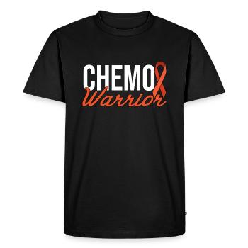 Chemo Warrior - Orange Bow - Men's Premium Organic T-Shirt - black - Front - Nico (187cm)