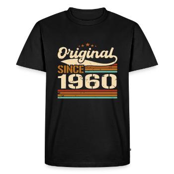 Jahrgang 1960 original | Geburtstagsgeschenk 1960 - Männer Premium Bio T-Shirt - Schwarz - Vorne - Nico (187cm)