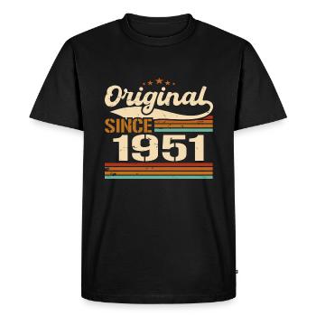 Vintage 1951 original | Cadeau d’anniversaire 1951 - T-shirt Premium bio Homme - noir - Devant - Nico (187cm)