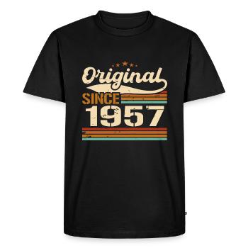 Vintage 1957 original | Cadeau d’anniversaire 1957 - T-shirt Premium bio Homme - noir - Devant - Nico (187cm)
