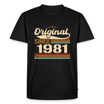 Original 1981 Vintage | Cadeau D’anniversaire 1981 - T-shirt Premium bio Homme - noir - Devant - Nico (187cm)
