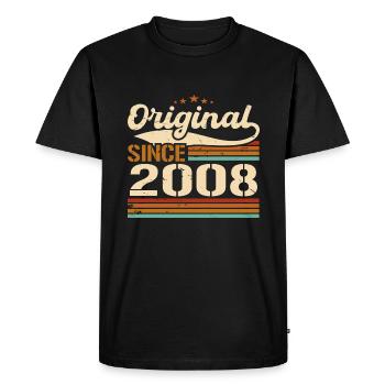Original 2008 Vintage | Cadeau D’anniversaire 2008 - T-shirt Premium bio Homme - noir - Devant - Nico (187cm)