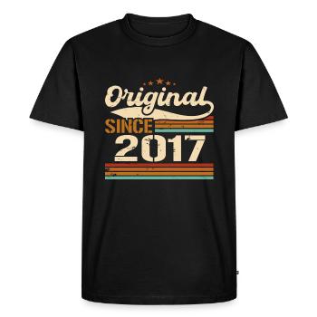 Original 2017 Vintage | Cadeau D’anniversaire 2017 - T-shirt Premium bio Homme - noir - Devant - Nico (187cm)