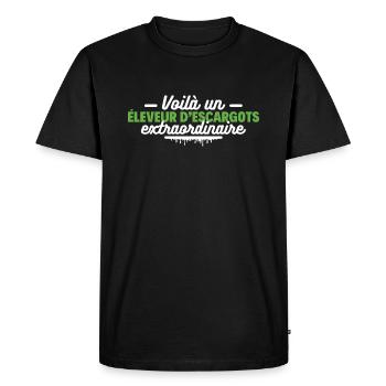 Voilà un éleveur d'escargots extraordinaire - T-shirt Premium bio Homme - noir - Devant - Nico (187cm)
