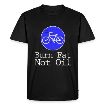 Burn Fat Not Oil - T-shirt Premium bio Homme - noir - Devant - Nico (187cm)