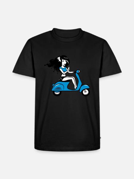 motorroller mädchen sexy - Männer Premium Bio T-Shirt - Schwarz