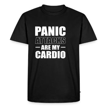 Panic attacks cardio. With mental illness - Men's Premium Organic T-Shirt - black - Front - Nico (187cm)
