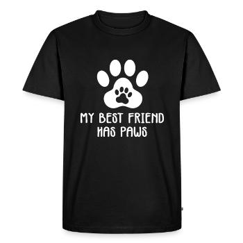 Cute Dog Paw Cat Paw My Best Friend Has Paws - T-shirt Premium bio Homme - noir - Devant - Nico (187cm)