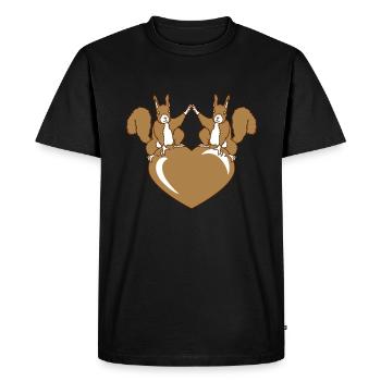 2 couple of dear friends team in love heart couples e - Men's Premium Organic T-Shirt - black - Front - Nico (187cm)