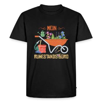 Mein Ruhestandsbüro - Garten - Männer Premium Bio T-Shirt - Schwarz - Vorne - Nico (187cm)