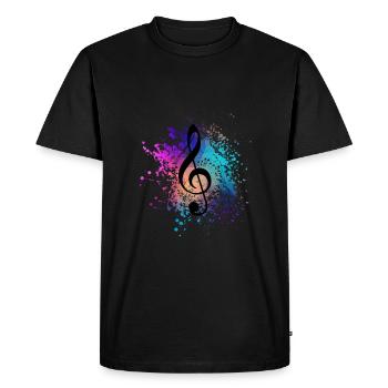 Clef de musique - T-shirt Premium bio Homme - noir - Devant - Nico (187cm)