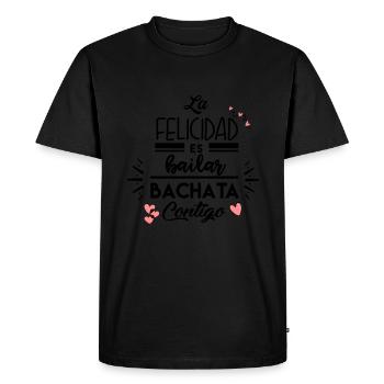 Le bonheur danse la Bachata avec toi - T-shirt Premium bio Homme - noir - Devant - Nico (187cm)
