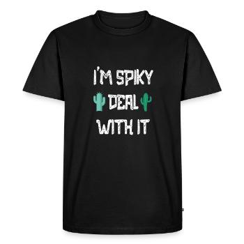 Cactus Cactus Cactus Prickly Houseplant Gift - Men's Premium Organic T-Shirt - black - Front - Nico (187cm)