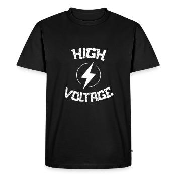Volt Current High Voltage Lightning Thunderstorm Gift - Men's Premium Organic T-Shirt - black - Front - Nico (187cm)
