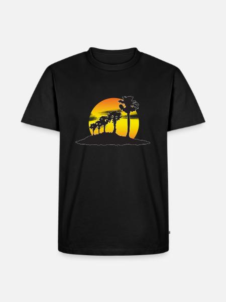 Sunset mit eigenem Text - Männer Premium Bio T-Shirt - Schwarz