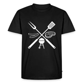 Barbecue couverts viande bouilloire grill grill été - T-shirt Premium bio Homme - noir - Devant - Nico (187cm)