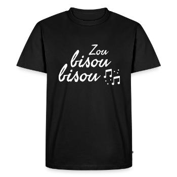 Zou bisou bisou. Fan de Gillian Hills. Bisous - T-shirt Premium bio Homme - noir - Devant - Nico (187cm)