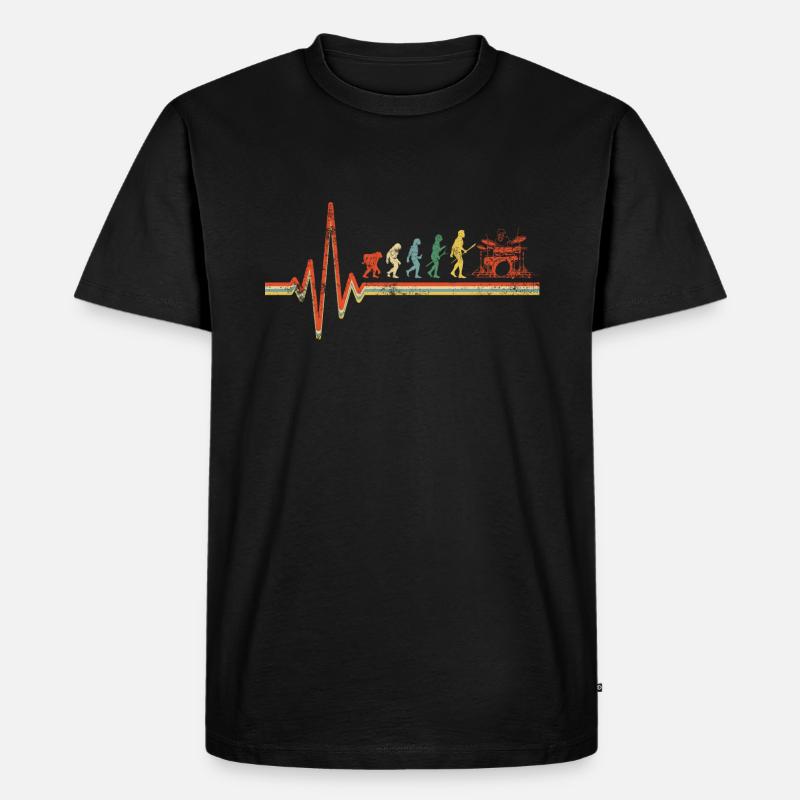 Drums Heartbeat Evolution Drummer - Men's Premium Organic T-Shirt - black