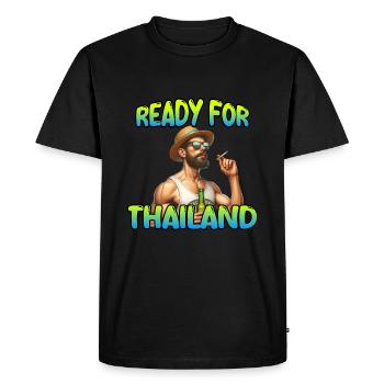 Prêt pour la tenue de fête de vacances en Thaïlande - T-shirt Premium bio Homme - noir - Devant - Nico (187cm)