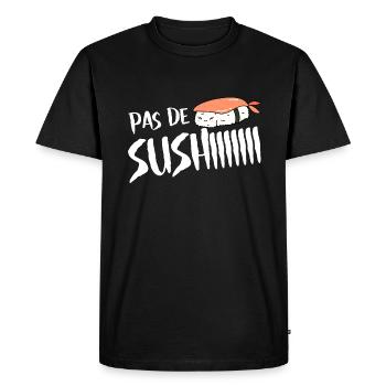 Pas de sushi. Pas de soucis - T-shirt Premium bio Homme - noir - Devant - Nico (187cm)