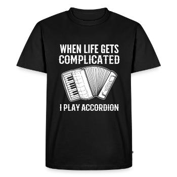 Accordéon - T-shirt Premium bio Homme - noir - Devant - Nico (187cm)