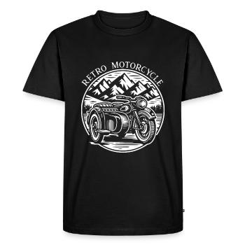 T-shirt rétro vintage Sidecar Moto pour motards - T-shirt Premium bio Homme - noir - Devant - Nico (187cm)