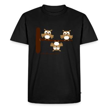 hiboux drôles sur l'arbre être youself - T-shirt Premium bio Homme - noir - Devant - Nico (187cm)