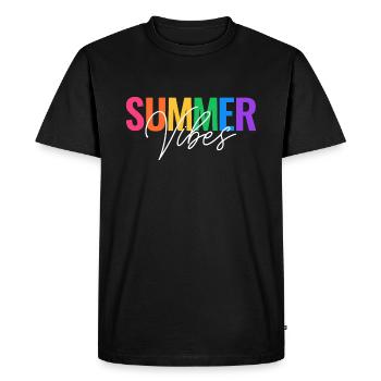 AMBIANCES D’ÉTÉ - SENTIMENTS - T-shirt Premium bio Homme - noir - Devant - Nico (187cm)