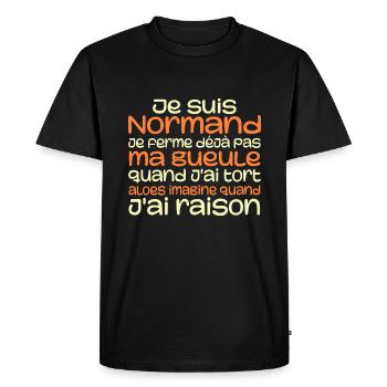 Je suis Normand - Idée cadeau pour un Normand - T-shirt Premium bio Homme - noir - Devant - Nico (187cm)