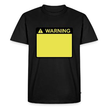 Warning Sign (2 colour) - Men's Premium Organic T-Shirt - black - Front - Nico (187cm)